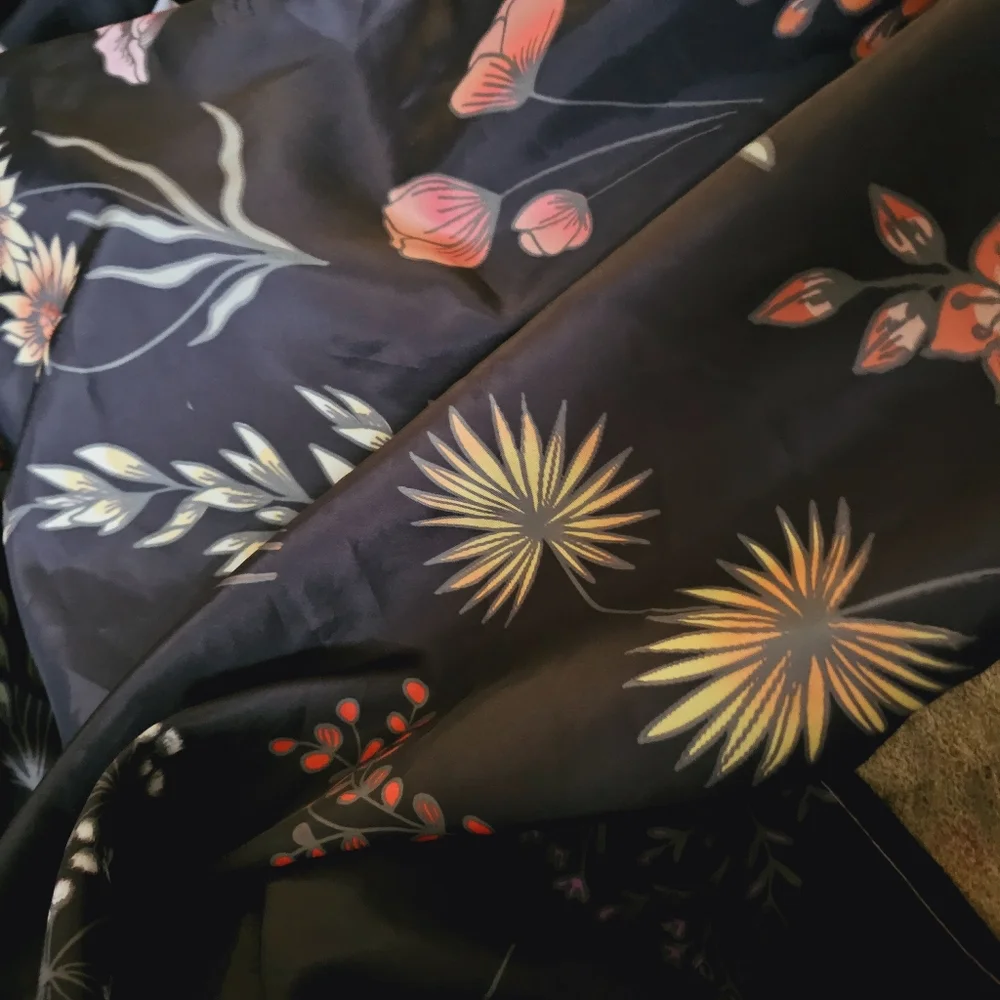 Floral Black Shower Curtain